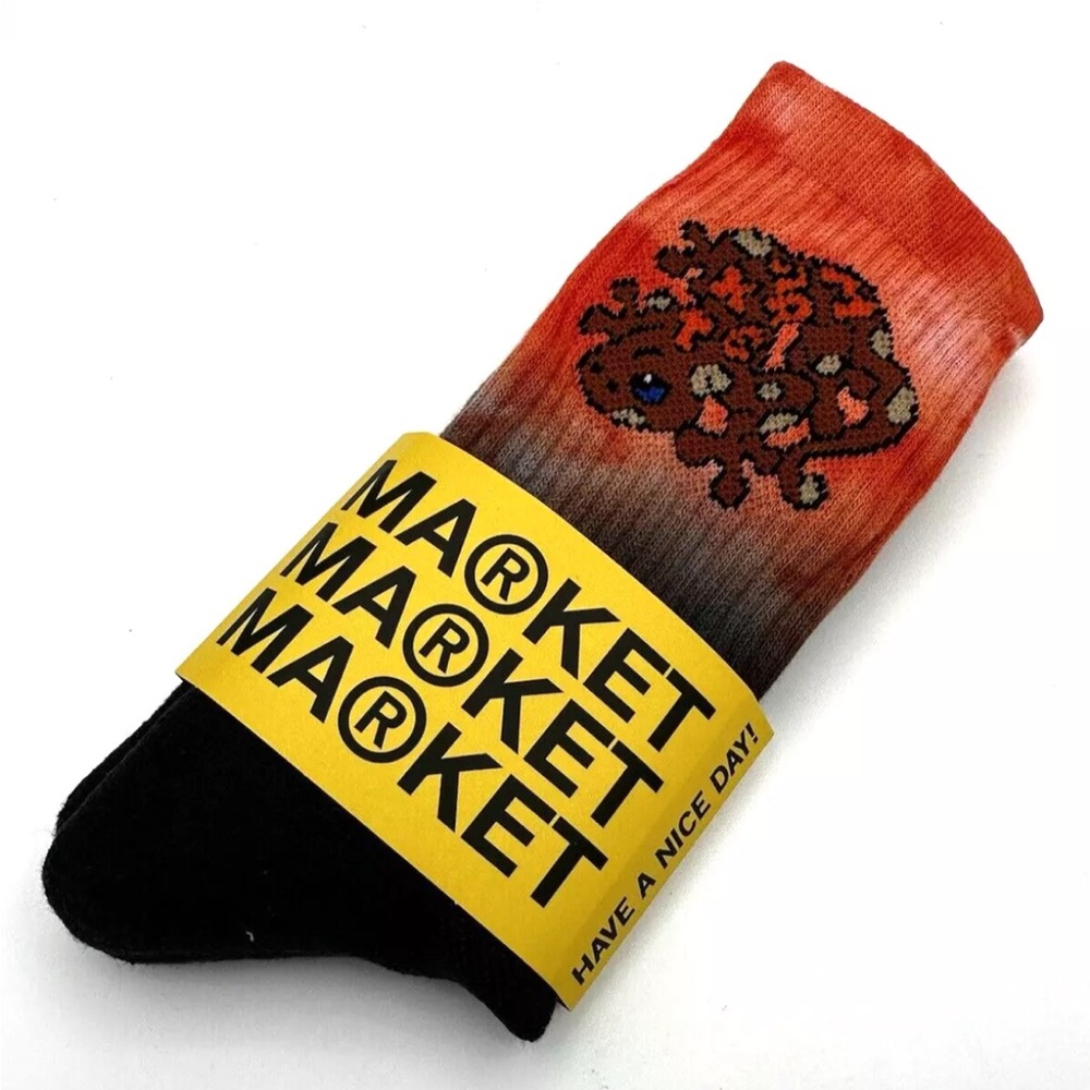 Market Brand Socks LIZARD TIE DYE Black and Red